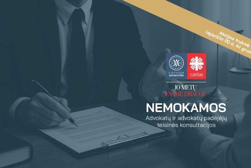 Caritas kviečia suskubti registruotis į nemokamas advokatų konsultacijas